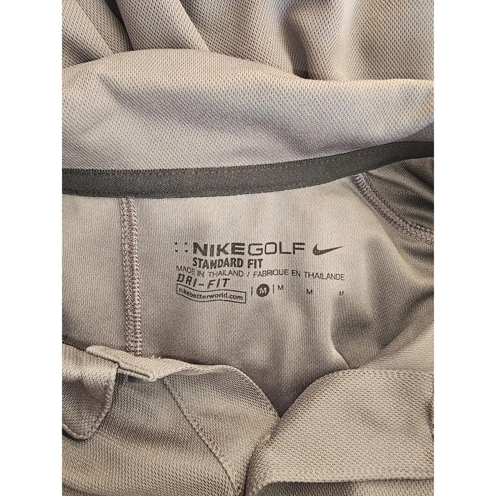 Nike Golf Dri-FIT Polo Shirt Mens Medium Gray Short Sleeve Standard Fit Swoosh - Picture 6 of 6